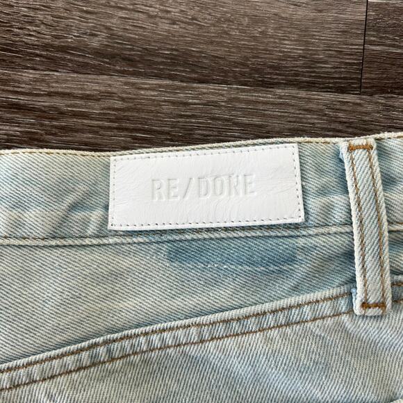 RE/DONE Mid Rise Boy Short Denim Cutoff Shorts Ranch Water Faded Wash Sz 26 EUC - Picture 11 of 16